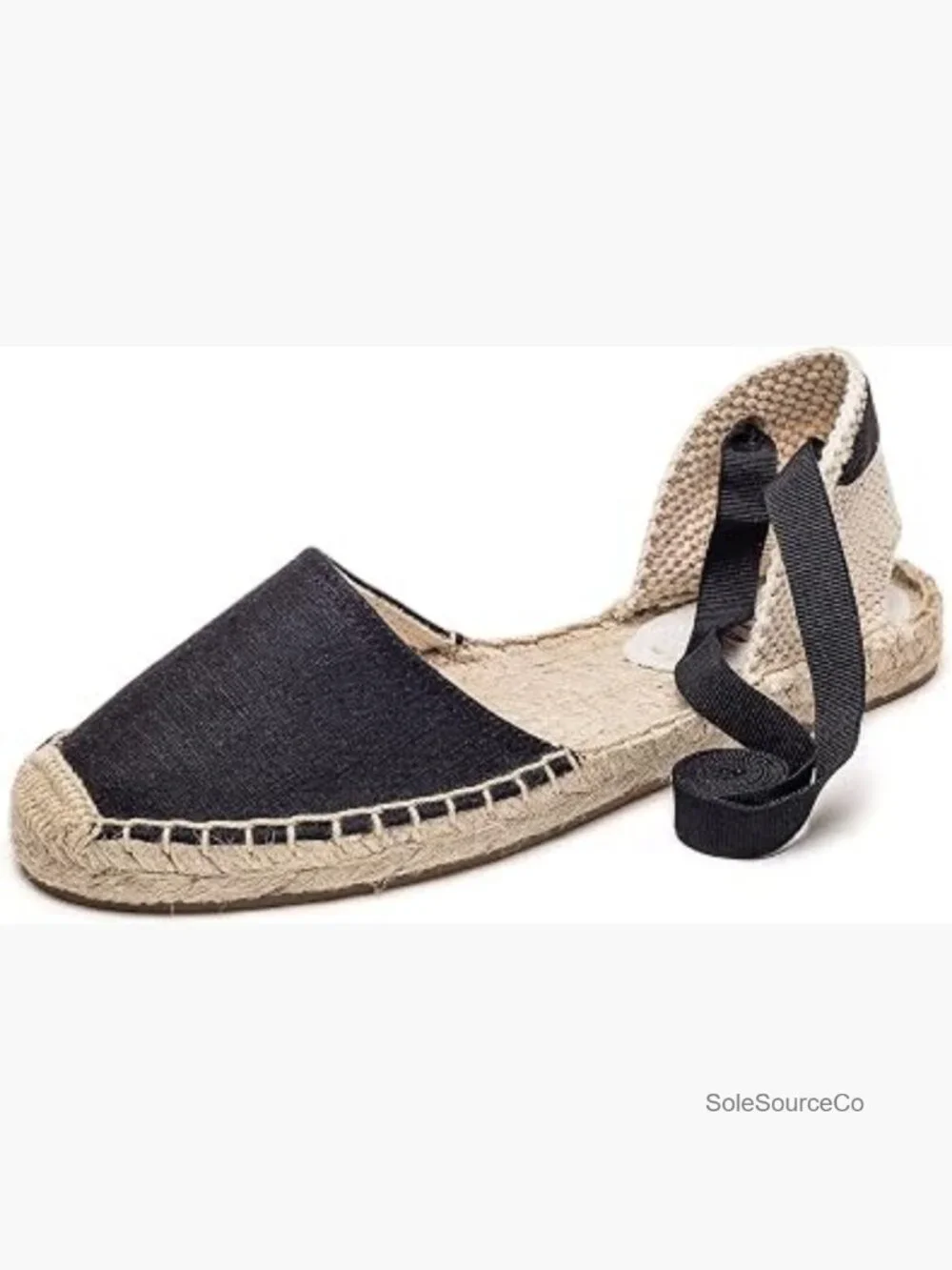 Women's Espadrille Flat Sandals Closed Toe Lace Up Ankle Wrap Summer Shoes
